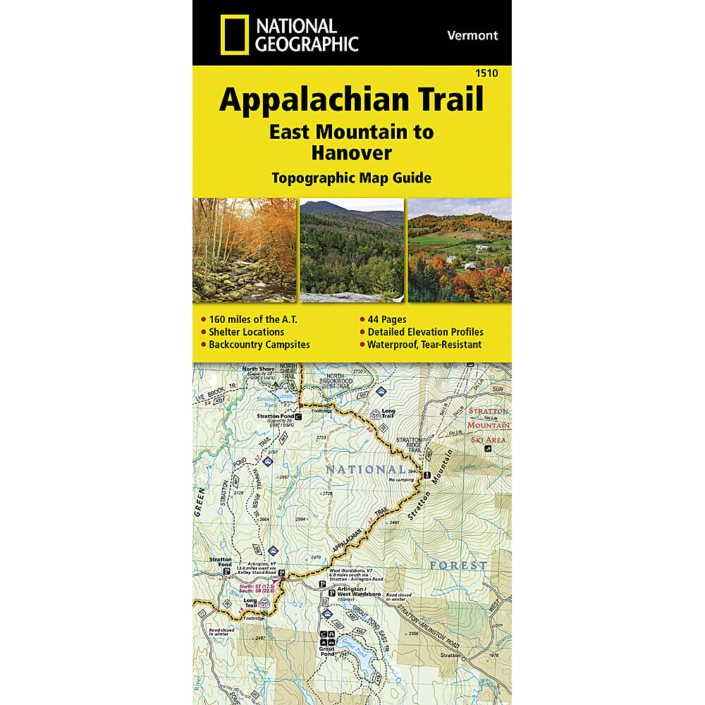 1510 - Appalachian Trail: East Mountain to Hanover Map [Vermont]