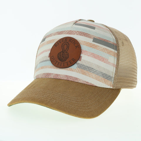 River Rock Trucker Hat - Engraved Leather Logo