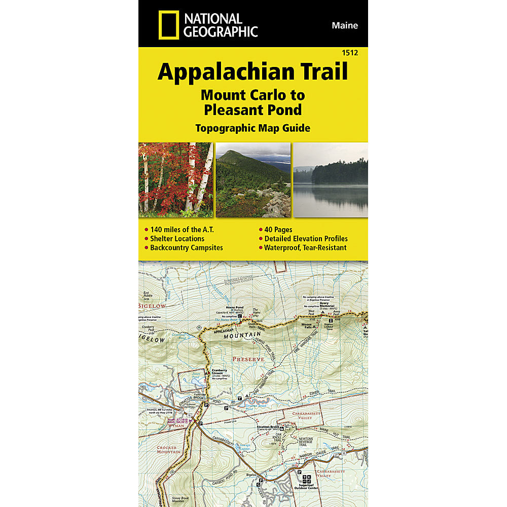 1512 - Appalachian Trail: Mount Carlo to Pleasant Pond Map [Maine]