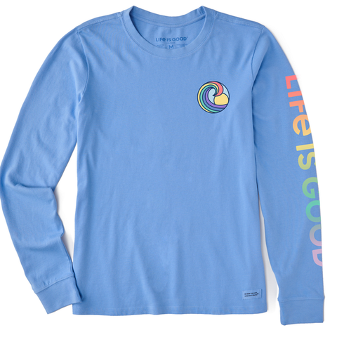 Women's Long Sleeve Crusher Lite Happiness Comes in Waves