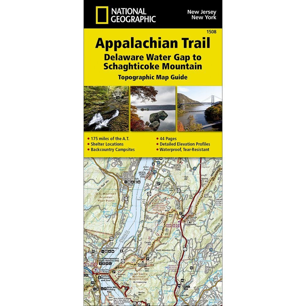 1508 - Appalachian Trail: Delaware Water Gap to Schaghticoke Mountain Map